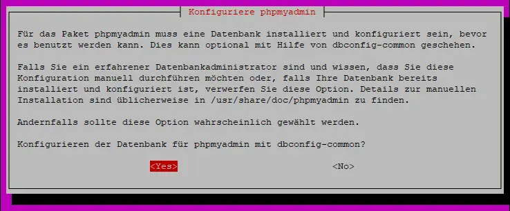 phpMyAdmin Datenbank