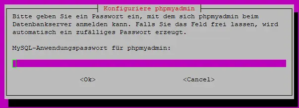 phpMyAdmin Passwort