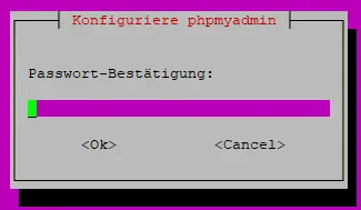 phpMyAdmin Passwort OK