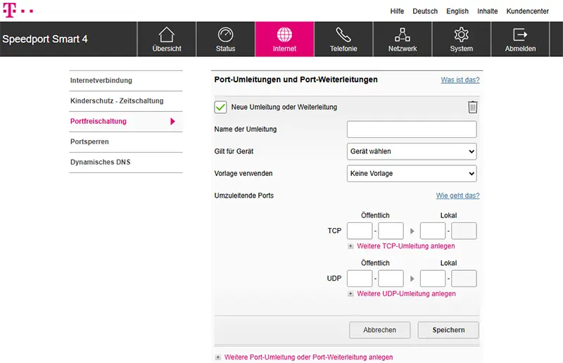 Router Port Freischaltung
