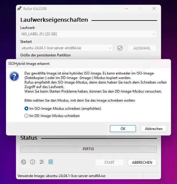 Rufus Konfigurieren