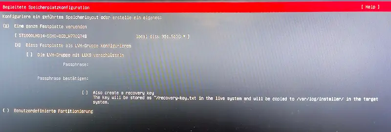 Ubuntu-Server Festplatte